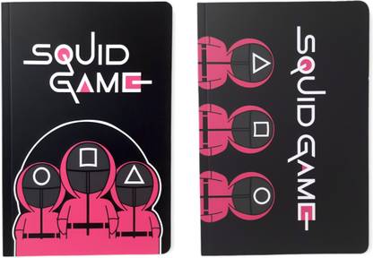 kistapo Squid Game All Masks Combo Of Notebooks | Set of 2 Unique Designs | A5 Notebook Ruled 100 Pages