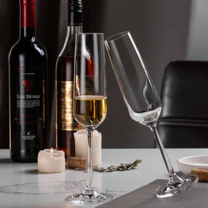 Beau Enterprise (Pack of 2) Elegant Bar Glassware for Champagne Flutes wine glass long champ Stemware goblet Glass Set Champagne Glass