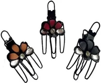 DENICRAAS COMBO black Hair bun Claw Banana Clip