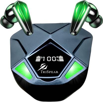 TriSpear TWSG Gaming Earbuds|40ms Ultra Low Latency|Digital Display|Multicolored LED TWS Bluetooth