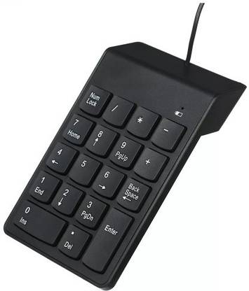 VibeX 18 Keys Number Keyboard Mini Numeric Keypad USB Wired Mechanical Numpad-X12 Wired USB Handheld Laptop Keyboard Compatible with Desktop, Laptop, Mac