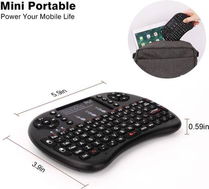 Wifton Wireless Keyboard English Version 2.4G with Touchpad for PC android TV Black-X41 Bluetooth Handheld Multi-device Keyboard Compatible with Desktop, Laptop, Mac