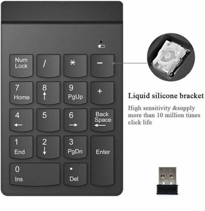 Wifton Numeric Keypad USB Wireless Mechanical Numpad Number Keyboard-IX34 Wireless Handheld Multi-device Keyboard Compatible with Desktop, Laptop, Mac Easy to Use,Plug and Play,Quick, Comfy Durable body
