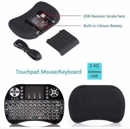Wifton Backlit keyboard Mini Wireless Keyboard 2.4G with Touchpad-X50 Bluetooth Handheld Multi-device Keyboard Compatible with Desktop, Laptop, Mac