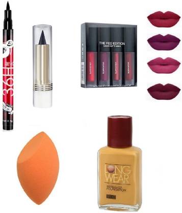 teayason Fashion Beauty Travel Makeup Kit for College Girls Women , Liquid Matte Red