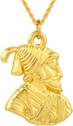 memoir Shivaji Maharaj Maratha Locket Gold-plated Brass Pendant