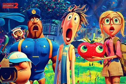YAA - Cloudy with a Chance of Meatballs Movie Art Effect Poster 3 (18inchx12inch) Photographic Paper