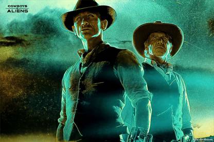 YAA - Cowboys & Aliens Cool Movie Art Effect Poster (18inchx12inch) Photographic Paper