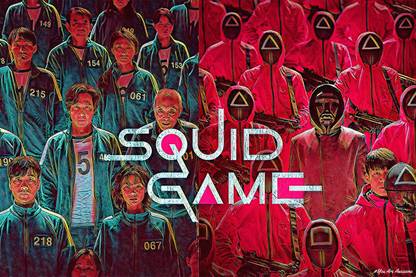YAA - Squid Game Art Effect Poster16 (18inchx12inch) Photographic Paper