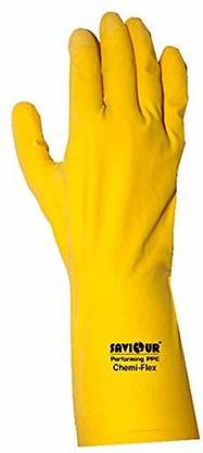 SAVIOUR Performing Ppe Chemi Flex Latex Gloves Latex  Safety Gloves