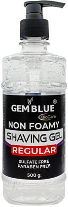 GEMBLUE BIOCARE Regular Non Foamy Shaving Gel, For Men, Paraben and Sulfate Free, 500gm