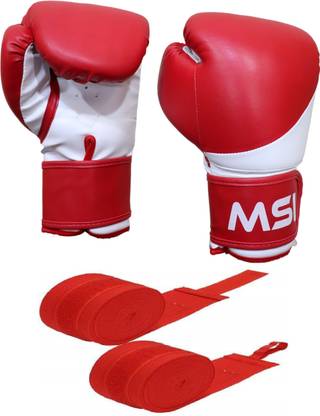 मोनिका स्पोर्ट्स Pro style MSI Boxing Gloves With Handrap ( Boxing Tape ) मुक्केबाजी के दस्ताने