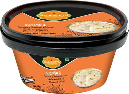 sangeeta Soft & Delicious Kesar Rasmalai |Kesar Flavour Rasmalai - 100gm Cup