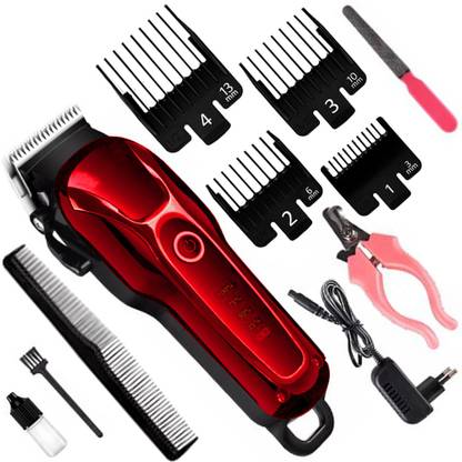 ZEDF Kemei Rechargeable professional KM-1991 dog hair trimmer for pet Animal Fully Waterproof Trimmer 120 min  Runtime 4 Length Settings