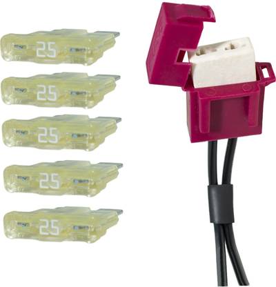 Ovicart 25A Auto Car Regular Blade Fuse - With Ceramic Fuse Holder Vehicle Fuse