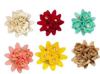 3A Featuretail 3 in 1 MultiColor Fabric Roses for Gift Packing and Decor Craft