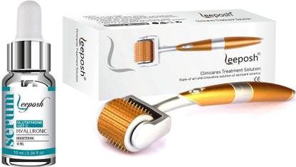 Leeposh Dermaroller + Glutathione serum for Blemishes Freckles (1 mm)