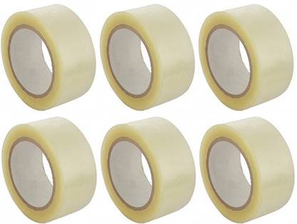 NIGSUR Single Side [6 Pack] Transparent Cello Tape 2 Inch, 50 Meter Each Transparent Tap (Manual)