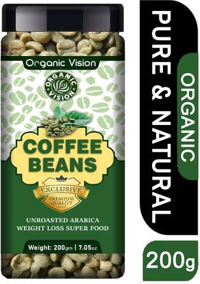 OrganicVison Green Coffee beans for Weight Loss (Unroasted Arabica Beans) Coffee Beans