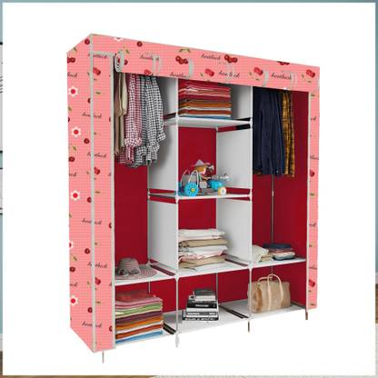 Lyzoo C1 Cherry Print PP Collapsible Wardrobe