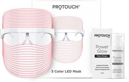 PROTOUCH GLOW GETTER COMBO 3 in 1 Led Face Mask & Power Glow Face Drops Facial Cleanser System & Brush