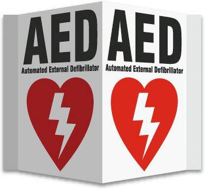 SRG INFOTECH 3 - Way AED Automated External Defibrillator sign Emergency Sign