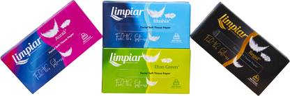 Limpiar Facial Tissue box Pack Of 4 100 Pulls 2Ply ( 400 Tissue )