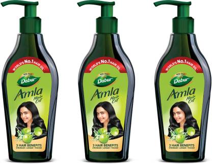 Dabur Amla for Long, Healthy and Strong Hair, 550 ml (Pack of 3) Hair Oil
