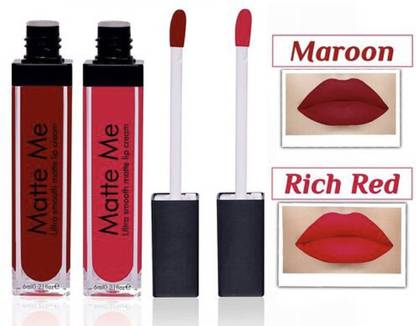 BLUSHIS Waterproof Longlasting Sensational Liquid Matte Lipsticks Combo of 2