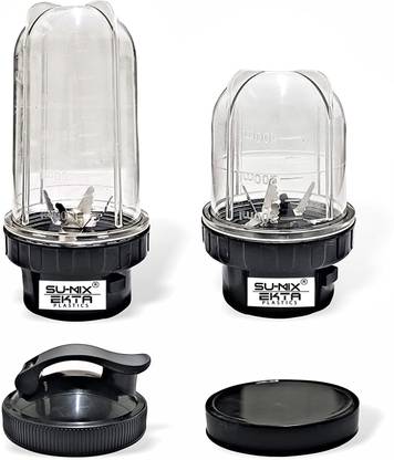 Su-mix Bullet Jar Set for Mixer Grinder 2 Jar (530 ML, 350 ML) with gym sipper cap Mixer Juicer Jar