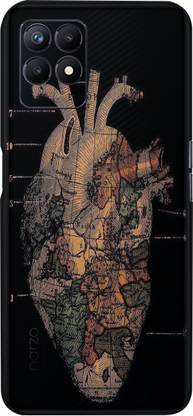 CLAXA Heart Realme Narzo 50 Back Skin Guard, Heart Mobile Skin