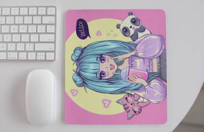 FOKAT Anime Girl Cartoon Character Printed Speed Mouse Pad, Anti Slip For Laptop, PC Non Slip Base Mousepad