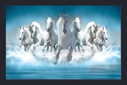 Décor & Design 3d Wallpaper Seven Horses Running For Home.Office.Drawing Room. Digital Reprint 14 inch x 11 inch Painting
