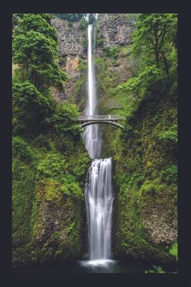 Décor & Design Waterfall Long Exposure Vertical View For Home.Office.Drawing Room. Digital Reprint 11 inch x 14 inch Painting