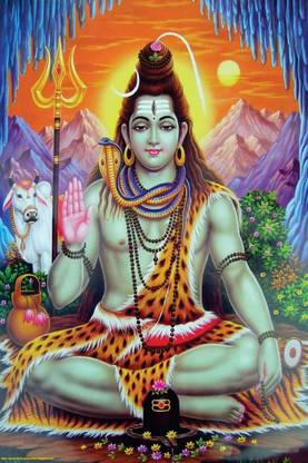 GOD'S LORD SHIVA ON FINE ART PAPER HD QUALITY WALLPAPER POSTER Fine Art Print (19 inch X 13 inch, Rolled) Paper Print