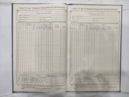 R K SALES Register for Employment and Remuneration Form 15, 50 Pages, Pack of 1 1-Part Record keeping book