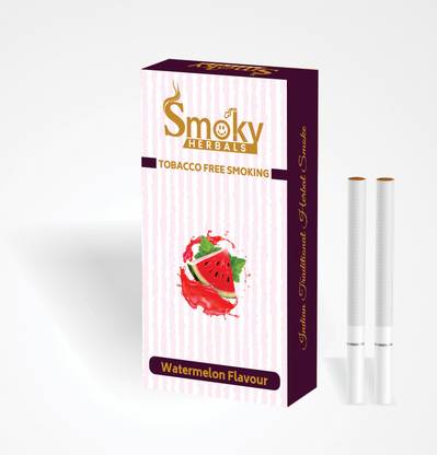Smoky Herbals 100% Tobacco & Nicotine Free Cigarette - Watermelon Flavour - 1 Packet Smoking Cessations
