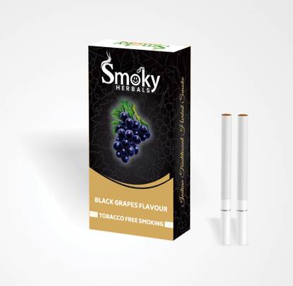 Smoky Herbals 100% Tobacco & Nicotine Free Cigarette - Black Grapes Flavour - 1 Packet Smoking Cessations