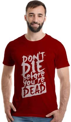 Printed Men Maroon, White T-Shirt