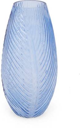 Home4U Darcie Flower Vase Blue Glass Vase