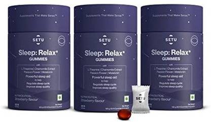 SETU Sleep: Relax Gummies, Melatonin 3mg, Promotes Sleep, 90 Gummies