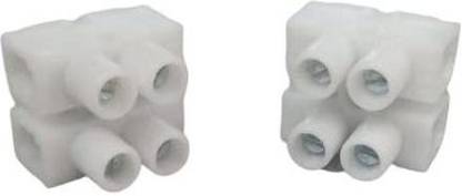 POWER CONNECT 2 Way Terminal Strip Screw Terminal Barrier Block White (Pack of 30) Dual Row Type H Wire Connector, Insulated Electrical Terminal Wire Connector
