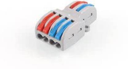 POWER CONNECT 2 IN-4 Out Universal Cable Connector (SET OF 25) Push-in-Lever Type Terminal Splicing Wire Connector, Quick Wire Connector