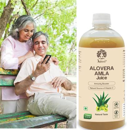 Jaisvi Aloevera Amla Juice 200x Concentrate Formula of Acemannan - Aloin-Free 750 ML