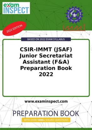 CSIR-IMMT (JSAF) Junior Secretariat Assistant (F&A) Preparation Book 2022