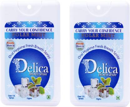 Delica Polar Mint Mouth Freshener For Men And Women (15G x 2 =30G) Spray