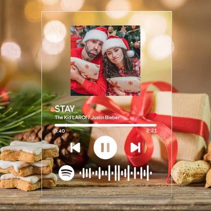 laxmi acrylic Spotify Song Plaque Personalized Gift, 8 x 12 inch - Pack of 2 Pieces Card Display Stand