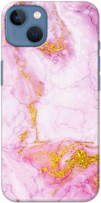 NDCOM Back Cover for iPhone 13 Mini Golden Pink Marble Printed