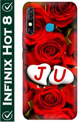 FULLYIDEA Back Cover for Infinix Hot 8, Infinix Hot 8, Letter J, Alphabet J, Name J, Letter J With U, J