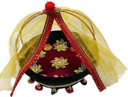 Kanha Krishna ji carry basket decortated with chunni size S 0 to 2 Plastic All Purpose Chowki